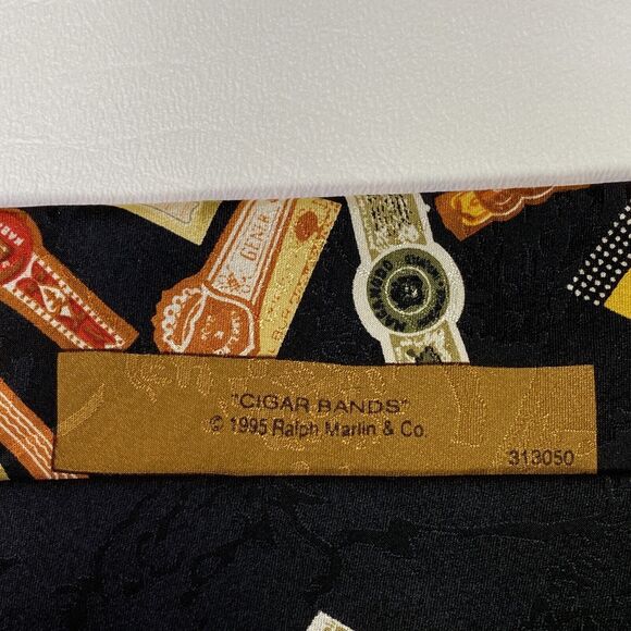 RM Style Ralph Marlin Cohiba Habana Cigar Graphic Tie 100% Silk Cuban - Picture 5 of 7